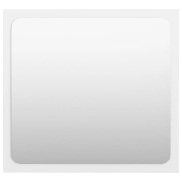 vidaXL Огледало за баня, бял гланц, 40x1,5x37 см, ПДЧ