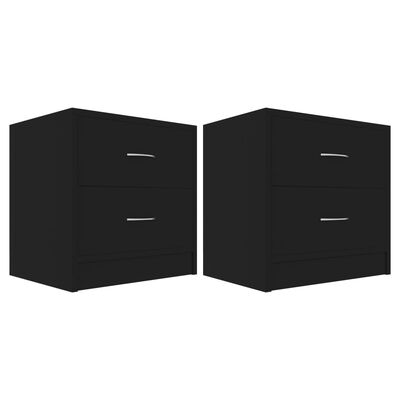 vidaXL Нощни шкафчета, 2 бр, черни, 40x30x40 см, ПДЧ