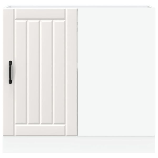 vidaXL Долен кухненски шкаф, Lucca, бял, инженерно дърво