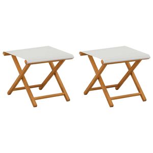 vidaXL Шезлонг 2 pcs Плътно евкалиптово дърво Кремаво