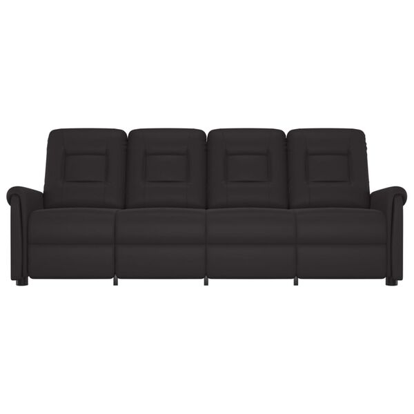 vidaXL 4-местен масажен реклайнер, черно, изкуствена кожа