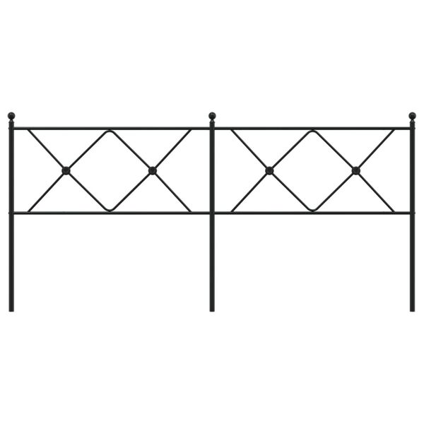vidaXL Метална табла за глава, черна, 180 см