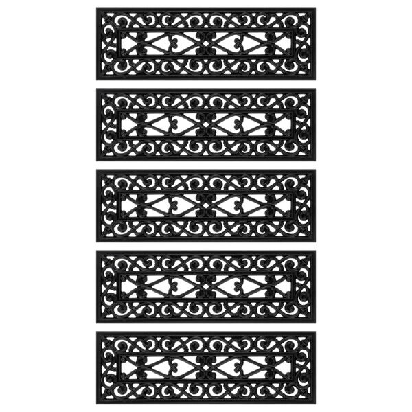 vidaXL Постелки за стъпала 5 бр 25x75 см гума