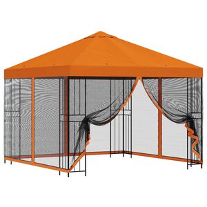 vidaXL Градинска беседка със стени 3 x 3 m Оранжево