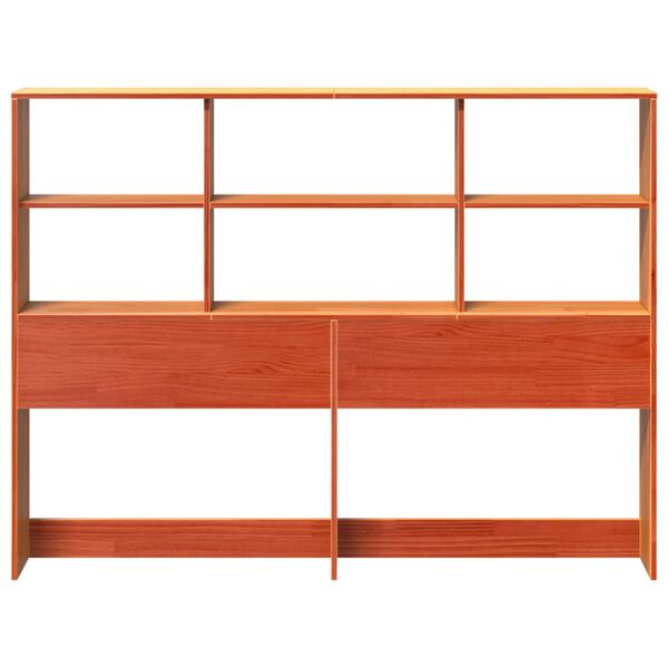 vidaXL Горна табла с място за съхранение, 120 см, масивно дърво бор