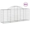 vidaXL Габионни кошници арка 11 бр 200x50x80/100 см поцинковано желязо