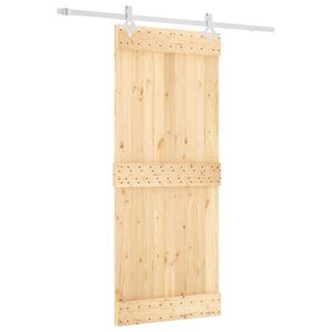 vidaXL Преплъзваща се врата 85 x 210 cm Естествено и бяло
