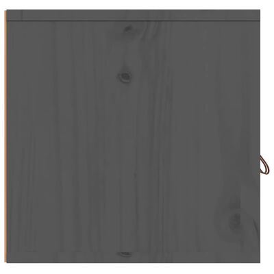 vidaXL Стенен шкаф, сив, 60x30x30 см, борово дърво масив