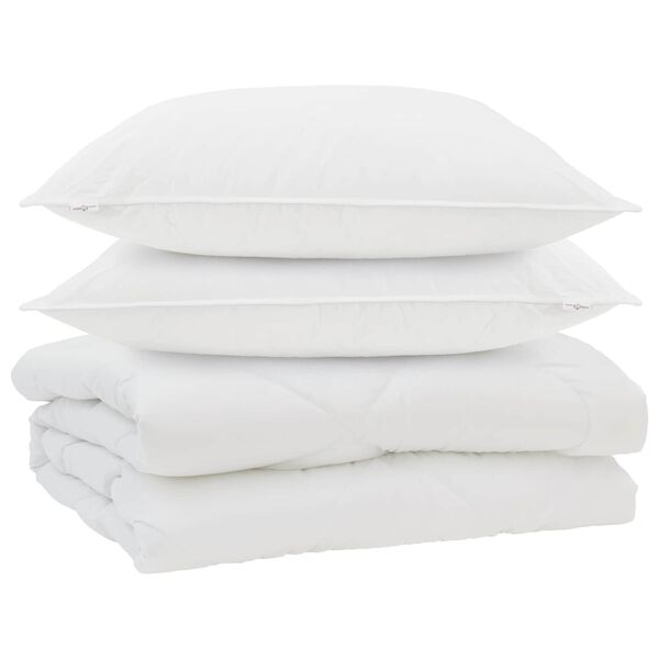 vidaXL Завивка с възглавница 3 pcs Бяло Микрофибър