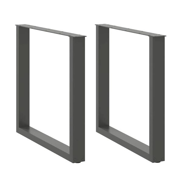 vidaXL Крака за трапезна маса, U-образни, 2 бр., антрацит, 90x(72-73) см, стомана