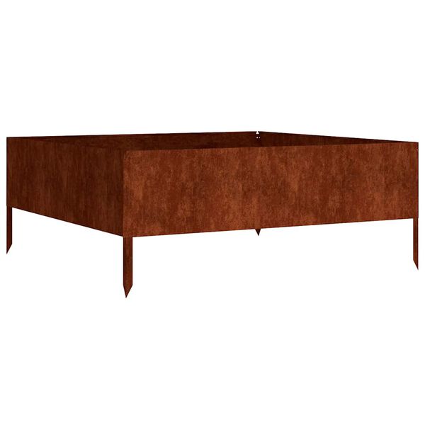 vidaXL Градинска повдигната леха 100x100x41 см кортенова стомана