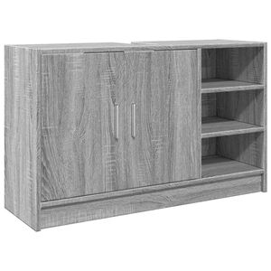 vidaXL Шкаф за мивка, сив сонома, 90x29x55 см, инженерно дърво