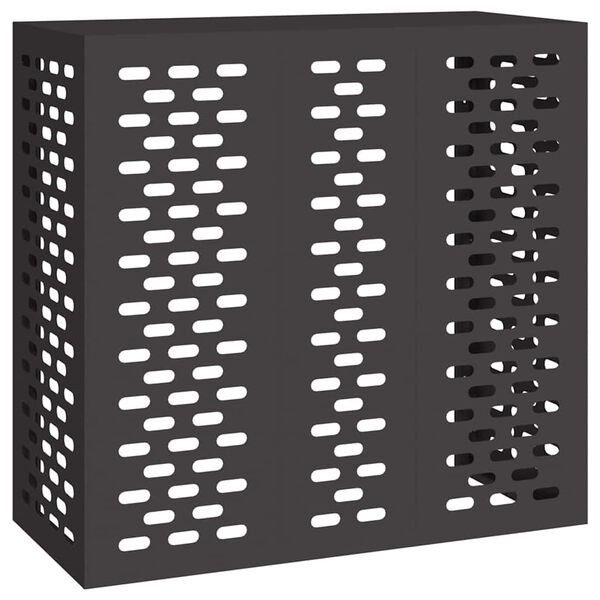 vidaXL Покритие за климатик Черно 110 x 50 x 105 см Стомана