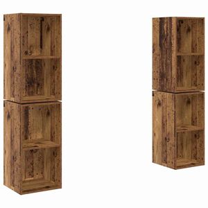 vidaXL Комплект ТВ шкаф 4 pcs Старо дърво 37 x 37 x 72 см