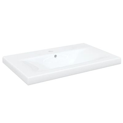 vidaXL Комплект мебели за баня от 3 части , бял гланц