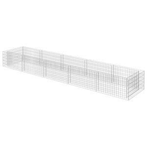 vidaXL Габион повдигната леха, поцинкована стомана, 450x90x50 cм
