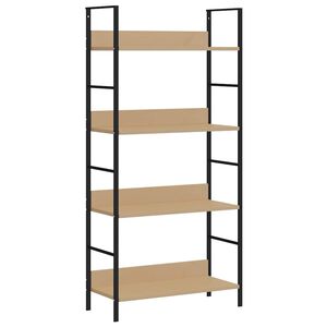 vidaXL Библиотека с 4 рафта, дъб, 60x27,6x124,5 см, инженерно дърво