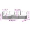 vidaXL Градински лаундж комплект с възглавници 4 части сив полиратан