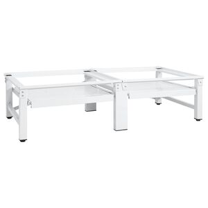 vidaXL Стойка за пералня и сушилня с изтеглящи се рафтове, бяла