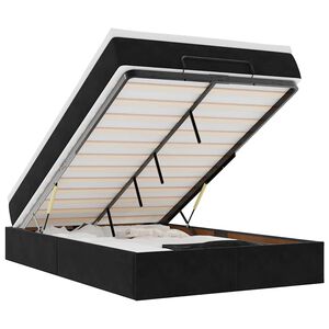 vidaXL Османска легло с матрак, черно, 120x190 см, кадифе