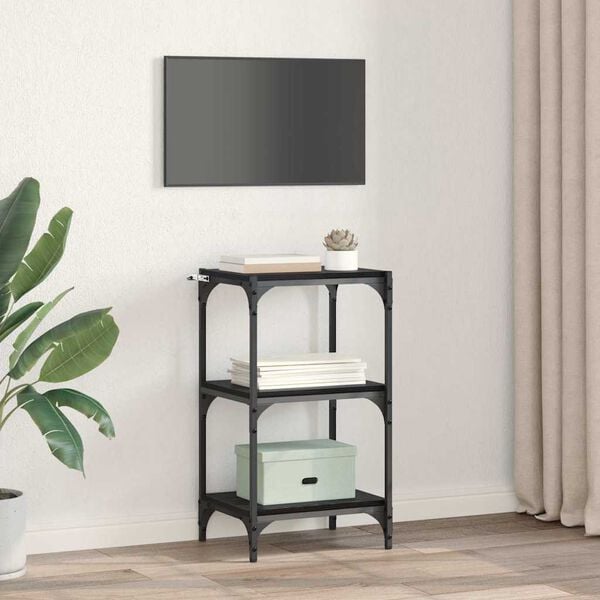 vidaXL Шкаф за книги Черен дъб 40 x 33 x 70,5 см