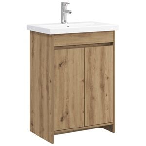 vidaXL Комплект мебели за баня Дъб артизан 61 x 40 x 84,5 см