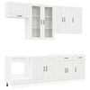 vidaXL Кухненски единица LUCCA 8 pcs Бял гланц Инженерна дървесина