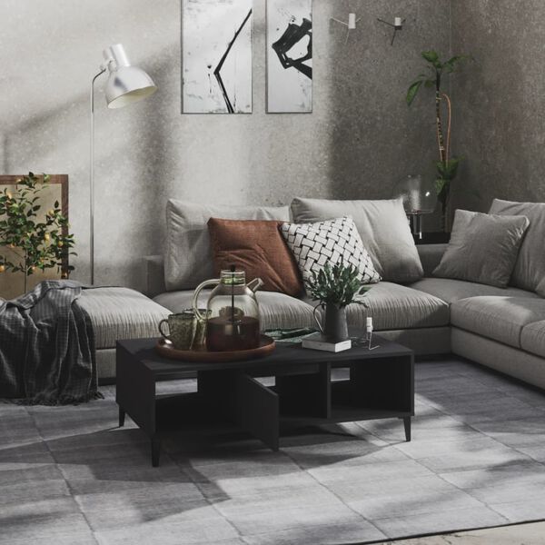 vidaXL Маса за кафе, сива, 103,5x60x35 см, инженерно дърво