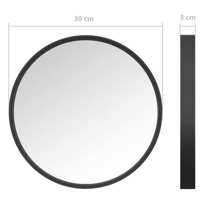 vidaXL Стенно огледало, черно, 30 см