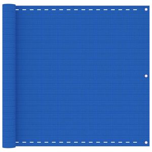 vidaXL Балконски параван, син, 90x600 см, HDPE