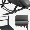 vidaXL Шезлонг за 3-ма Черен 200 x 62 x 59 см Textilene