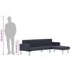 vidaXL L-образен разтегателен диван, тъмносив, полиестер