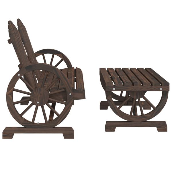 vidaXL Градински лаундж комплект, 2 части, масивно чамово дърво