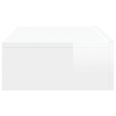 vidaXL ТВ шкаф с LED осветление, бял гланц, 60x35x15,5 см