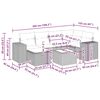 vidaXL Градински комплект диван с възглавници 7 части черен полиратан