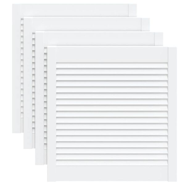 vidaXL Врати за шкафове решетен дизайн 4 бр бял 61,5x59,4 см бор масив