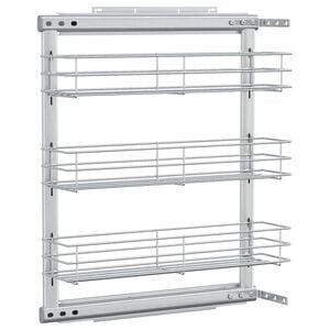 vidaXL Издърпваща се кошница за кухня 3 нива сребриста 47x15,5x55,5 см