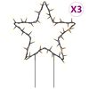 vidaXL Коледни светещи украси звезди с шипове, 3 бр, 50 LED, 29 см