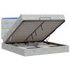 vidaXL Отоман с матрак и LED с таблото Светлосиво 140 x 200 cm Кадифе