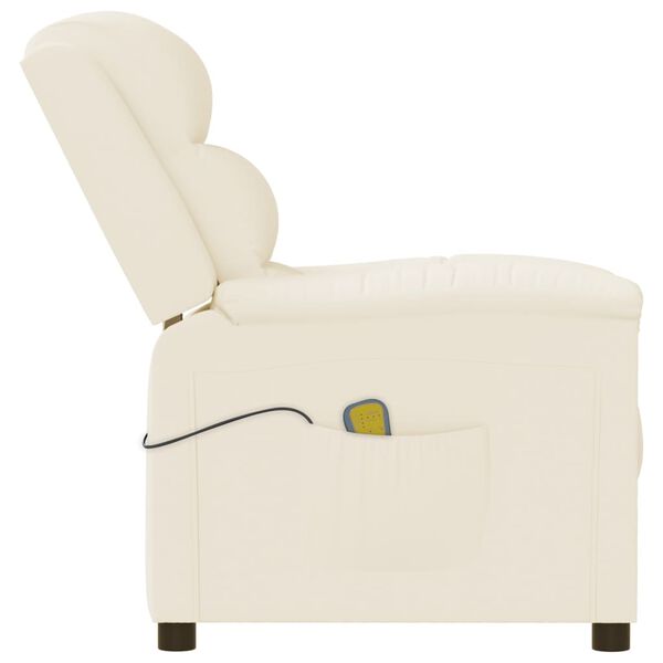 vidaXL Масажен стол, кремав, изкуствена кожа