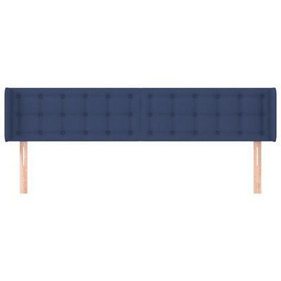 vidaXL Горна табла за легло, синя, 163x16x78/88 см, плат