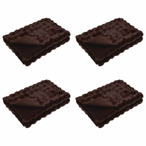 vidaXL Пухено одеяло от зайче 4 pcs Камилски 150 x 220 cm Полиестер