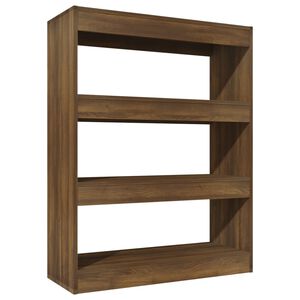 vidaXL Библиотека/разделител, кафяв дъб, 80x30x103 см, инженерно дърво