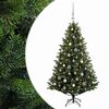 vidaXL Изкуствена коледна елха с топки 120 см 150 LED светодиода