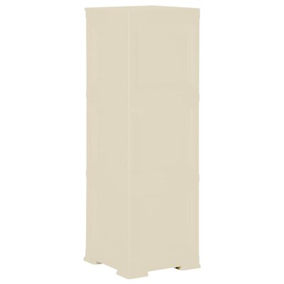 vidaXL Пластмасов шкаф, 40x43x125 см, дървен дизайн, ангорско бяло