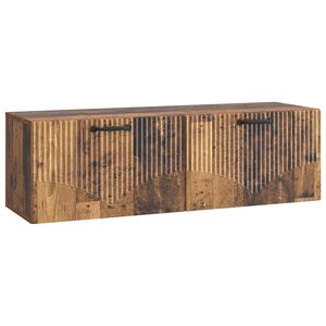 vidaXL Стенно монтиран ТВ шкаф Старо дърво 98 x 31 x 30 см