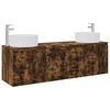 vidaXL Комплект шкафове за баня 3 бр. Опушен дъб 161,5 x 44,5 x 80 см