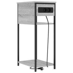 vidaXL Нощен шкаф Сив Сонома 41 x 28 x 76 см Инженерна дървесина