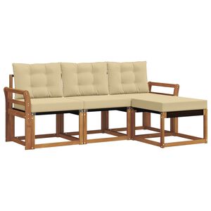 vidaXL Комплект дивани за открито 4 pcs Натурален и Бежов