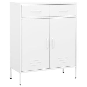 vidaXL Шкаф за съхранение, бял, 80х35х101,5 см, стомана